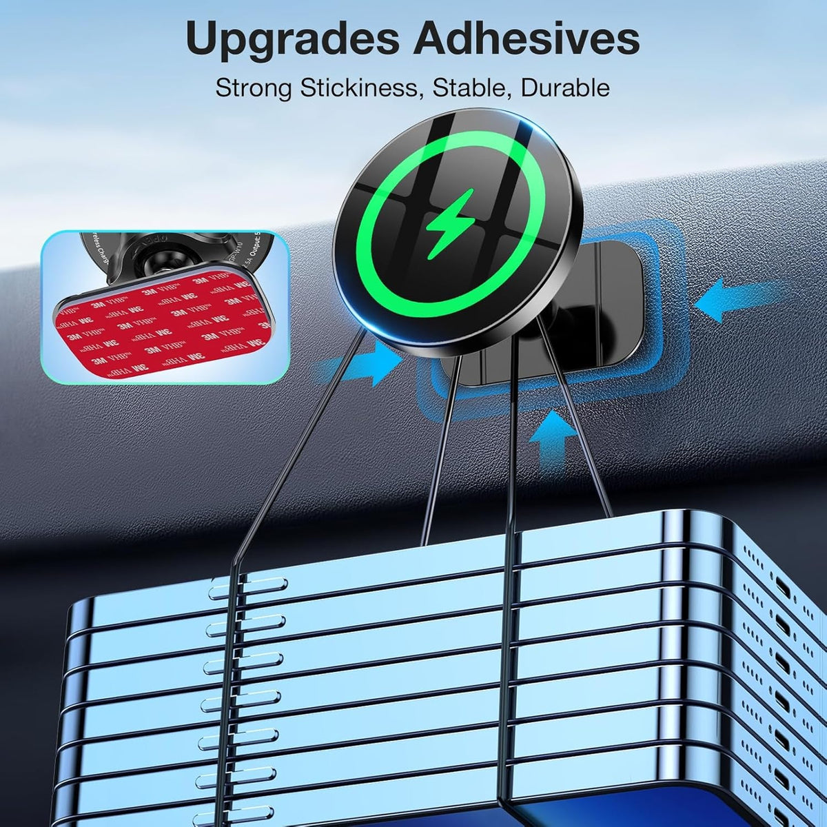 Magsafe Car Mount Charger, Magnetic Wireless Car Charger for Iphone