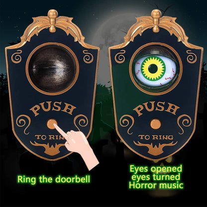 Halloween Decoration, Halloween Doorbell, Haunted Doorbell Animated Eyeball Halloween Decor with Spooky Sounds, Haunted House Halloween Prop Decoration