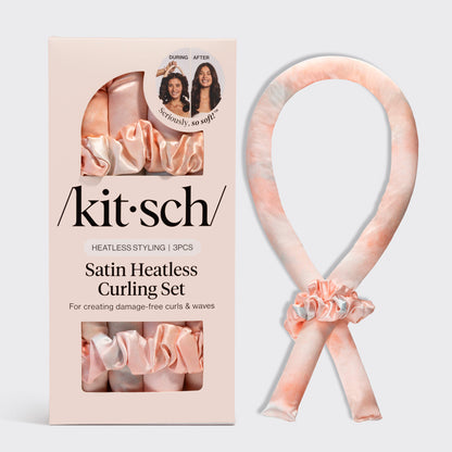 Sunset Tie Dye Satin Heatless Curling Set