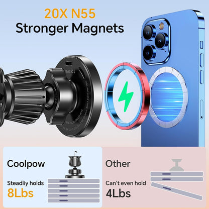 Magsafe Car Mount Charger, Magnetic Wireless Car Charger for Iphone