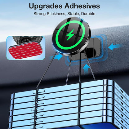 Magsafe Car Mount Charger, Magnetic Wireless Car Charger for Iphone