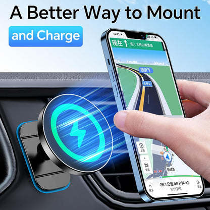 Magsafe Car Mount Charger, Magnetic Wireless Car Charger for Iphone