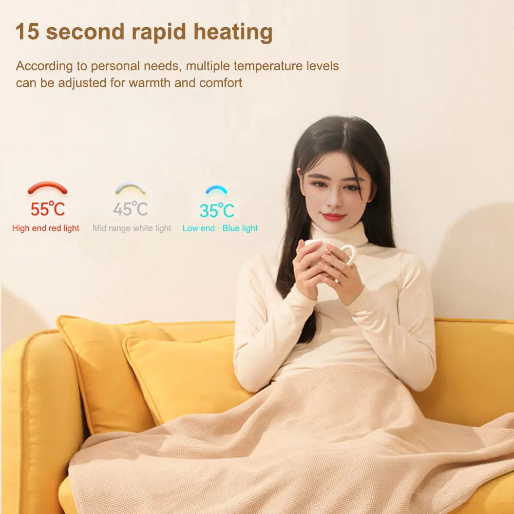USB Heated Blanket Shawl with 3 Heating Levels USB Electric Heated Blanket Wearable Warmer Blanket for Home Office Warm Blanket
