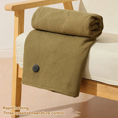 USB Heated Blanket Shawl with 3 Heating Levels USB Electric Heated Blanket Wearable Warmer Blanket for Home Office Warm Blanket