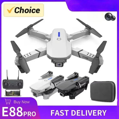 2026 New E88 Pro WIFI FPV Drone Wide Angle HD 4K/1080P Camera Height Hold Foldable Quadcopter RC Helicopter Toy Gift